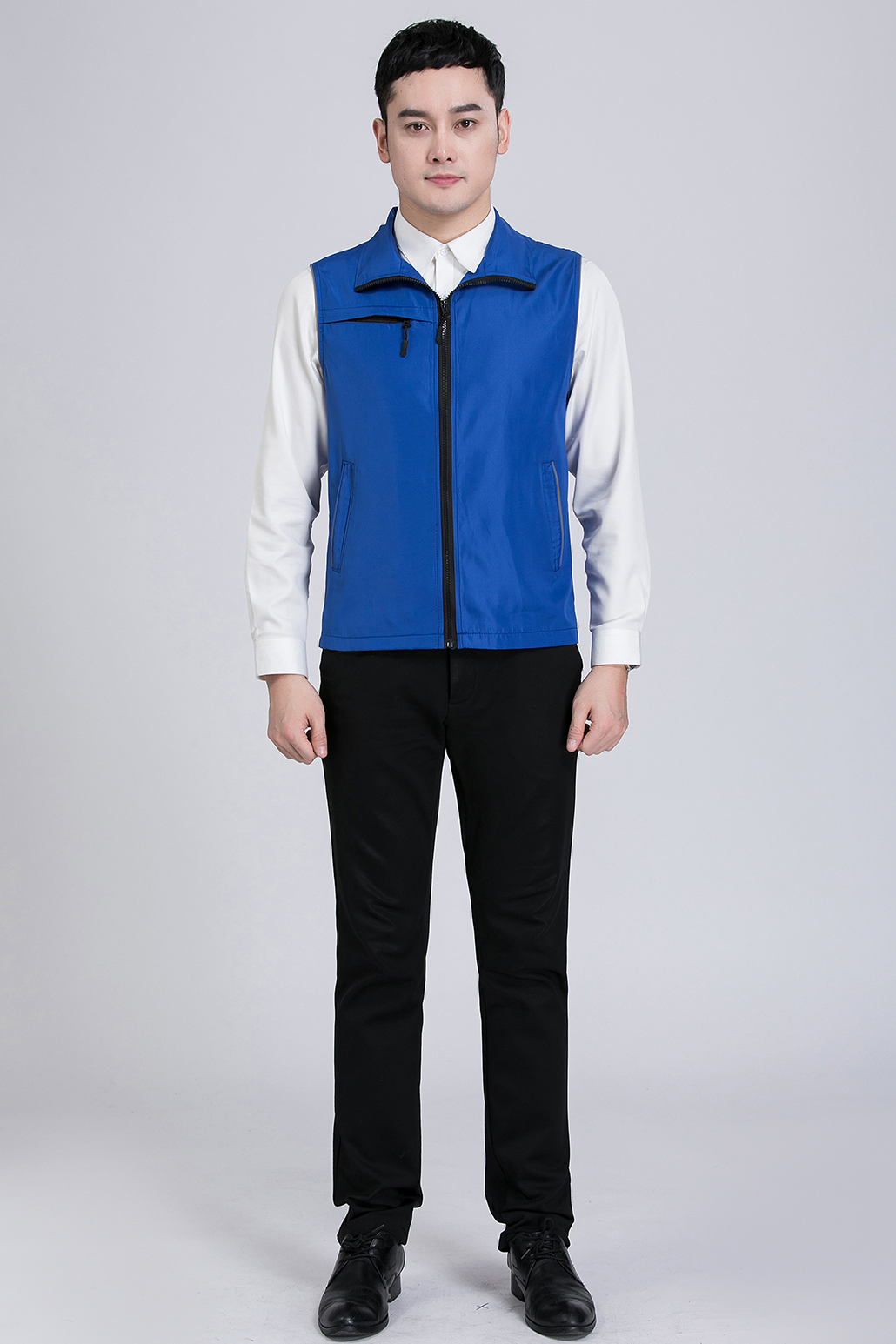 马甲定制印logo高端反光公益活动工作服广告宣传背心定做(马甲-宝蓝)